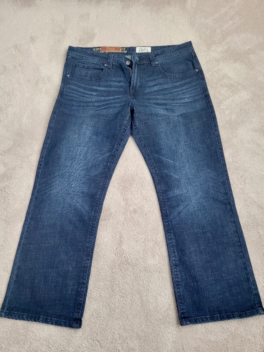 AXEL Men's Slim Boot Stretch Dark Wash Jeans Size 38 X 32